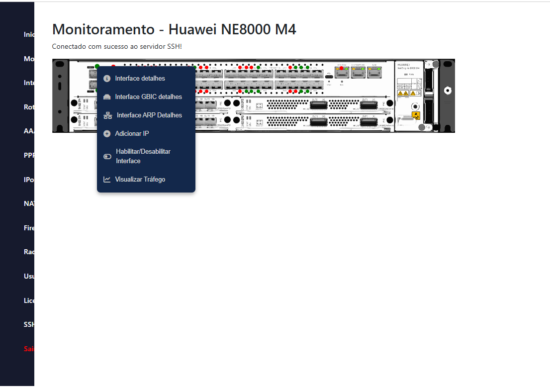 Detalhes de Interface